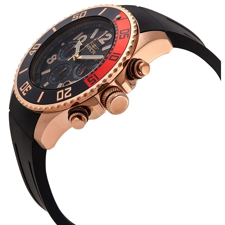 Invicta Pro Diver Chronograph Black Carbon Fiber Dial Black Coke Bezel Men's Watch 13731