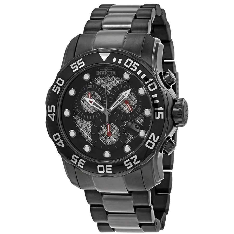 Invicta Pro Diver Chronograph Black Open Weave Dial Men's Watch 19838