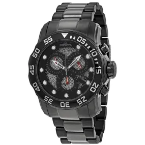 Invicta Pro Diver Chronograph Black Open Weave Dial Men's Watch 19838
