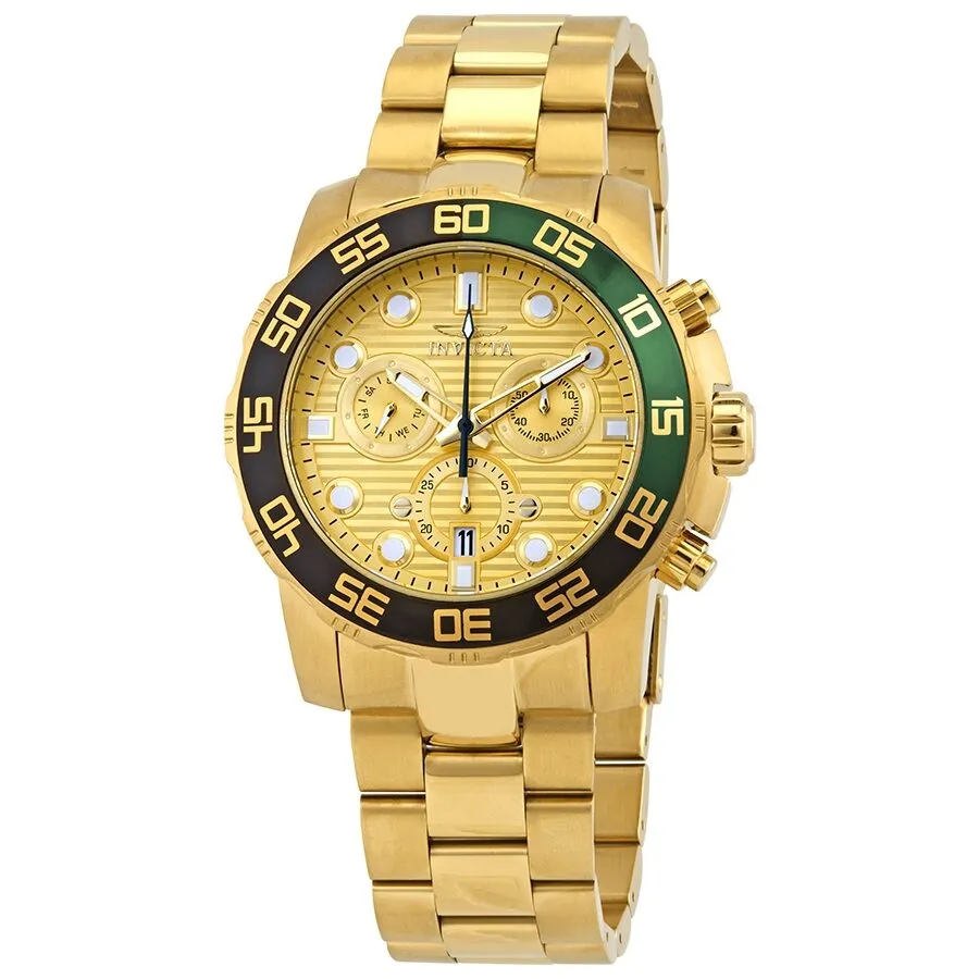 Invicta Pro Diver Chronograph Gold Dial Yellow Gold-plated Men's Watch 21554