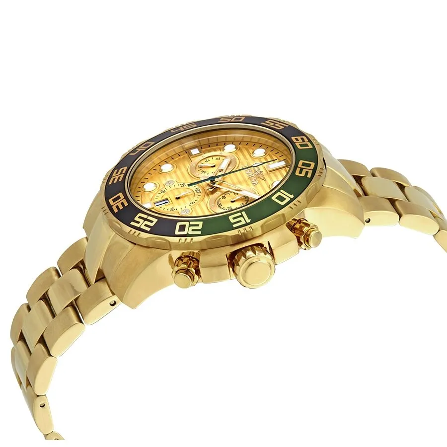 Invicta Pro Diver Chronograph Gold Dial Yellow Gold-plated Men's Watch 21554