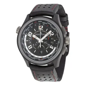 Jaeger LeCoultre Amvox 5 Worldtime Automatic Chronograph Black Dial Black Leather Men's Watch Q193A470