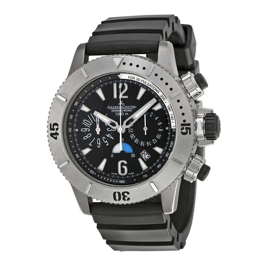 Jaeger LeCoultre Master Compressor Black Dial Titanium Black Rubber Men's Watch Q186T670