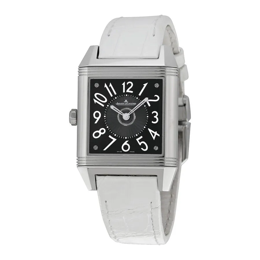Jaeger LeCoultre Reverso Lady Squadra Silver Dial Stainless Steel White Leather Ladies Watch Q7058420