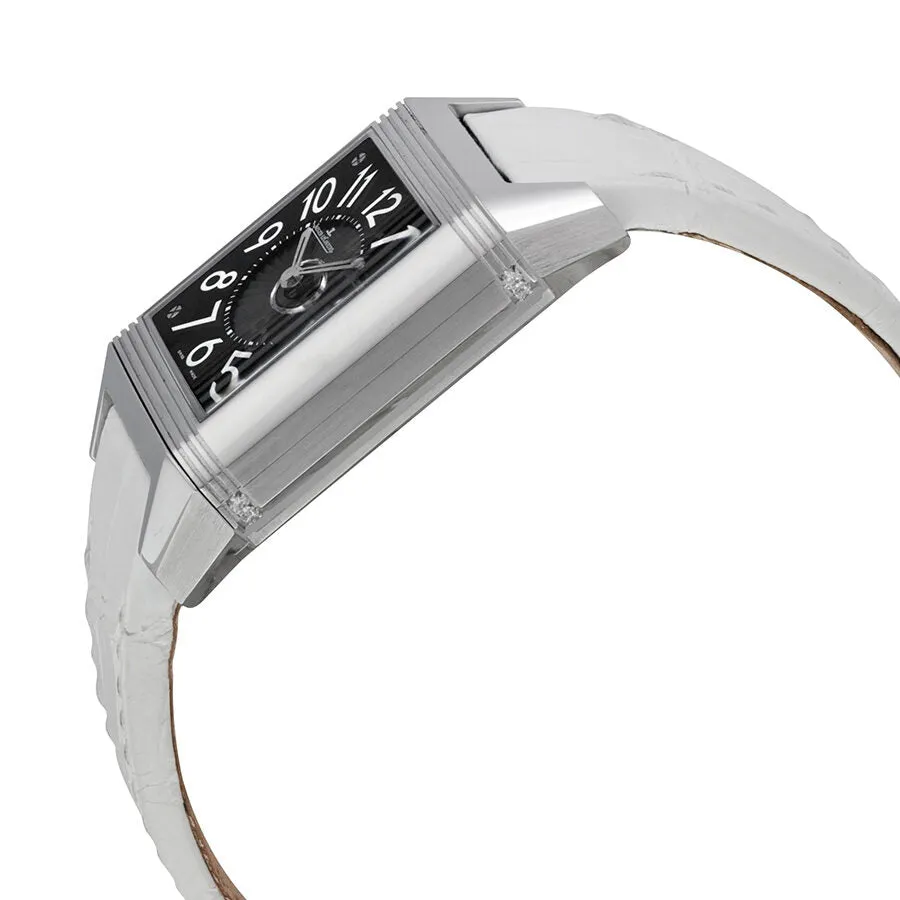 Jaeger LeCoultre Reverso Lady Squadra Silver Dial Stainless Steel White Leather Ladies Watch Q7058420