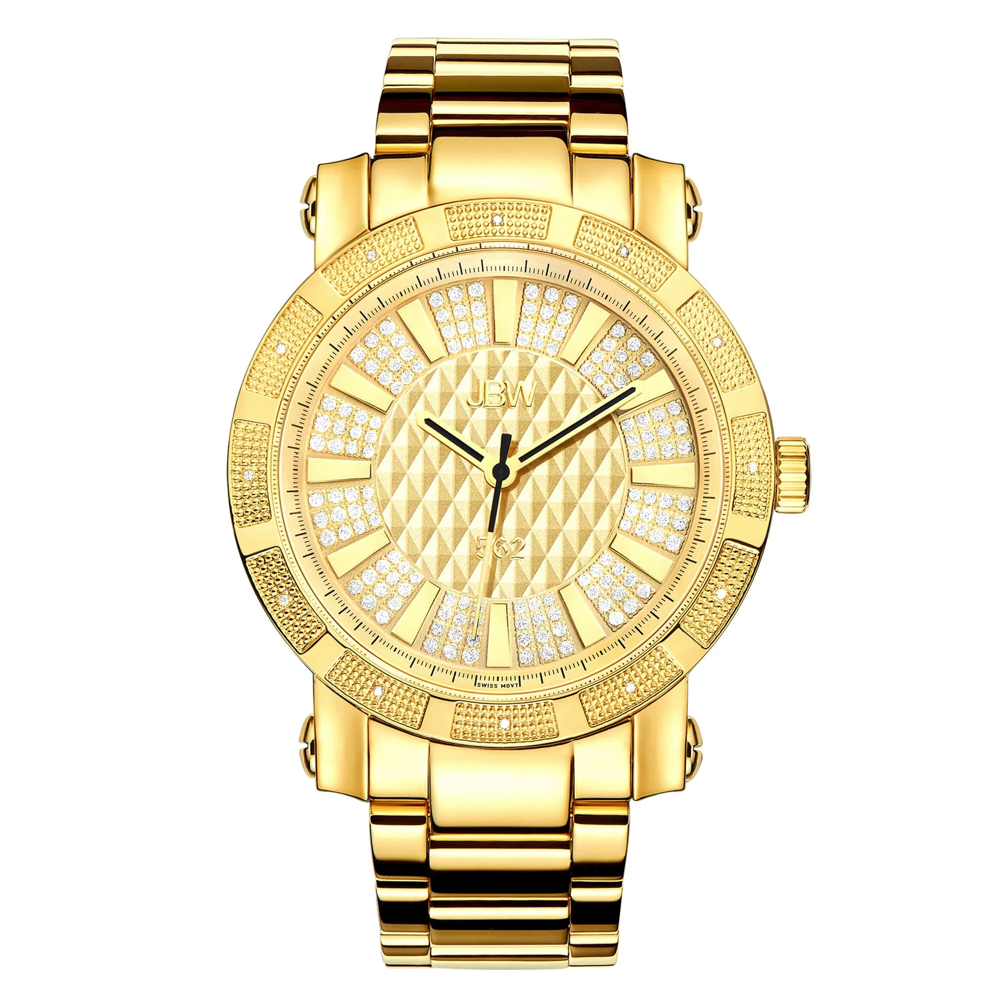 JBW 562 Diamond Gold Dial Yellow Gold-plated Men's Watch JB-6225-M