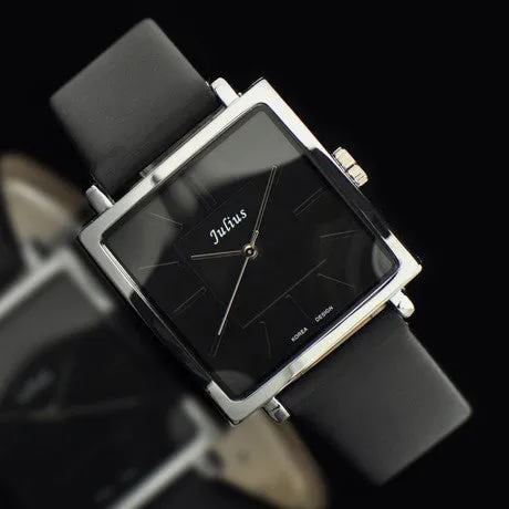 Julius women dress watches profession OL fashion casual leather strap quartz ultrathin square vintage brand wristwatches