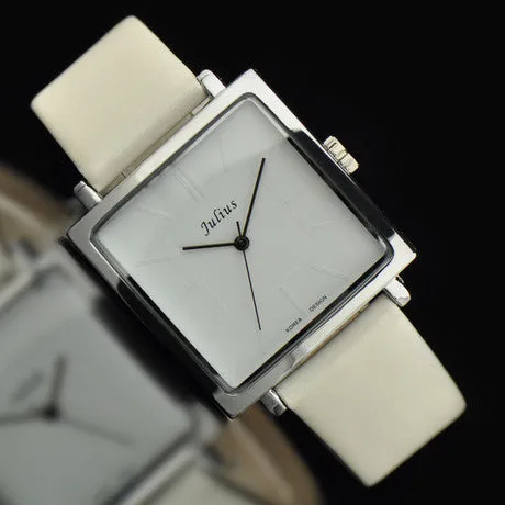 Julius women dress watches profession OL fashion casual leather strap quartz ultrathin square vintage brand wristwatches