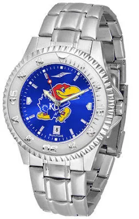 Kansas Jayhawks Men's Competitor Stainless Steel AnoChrome Watch