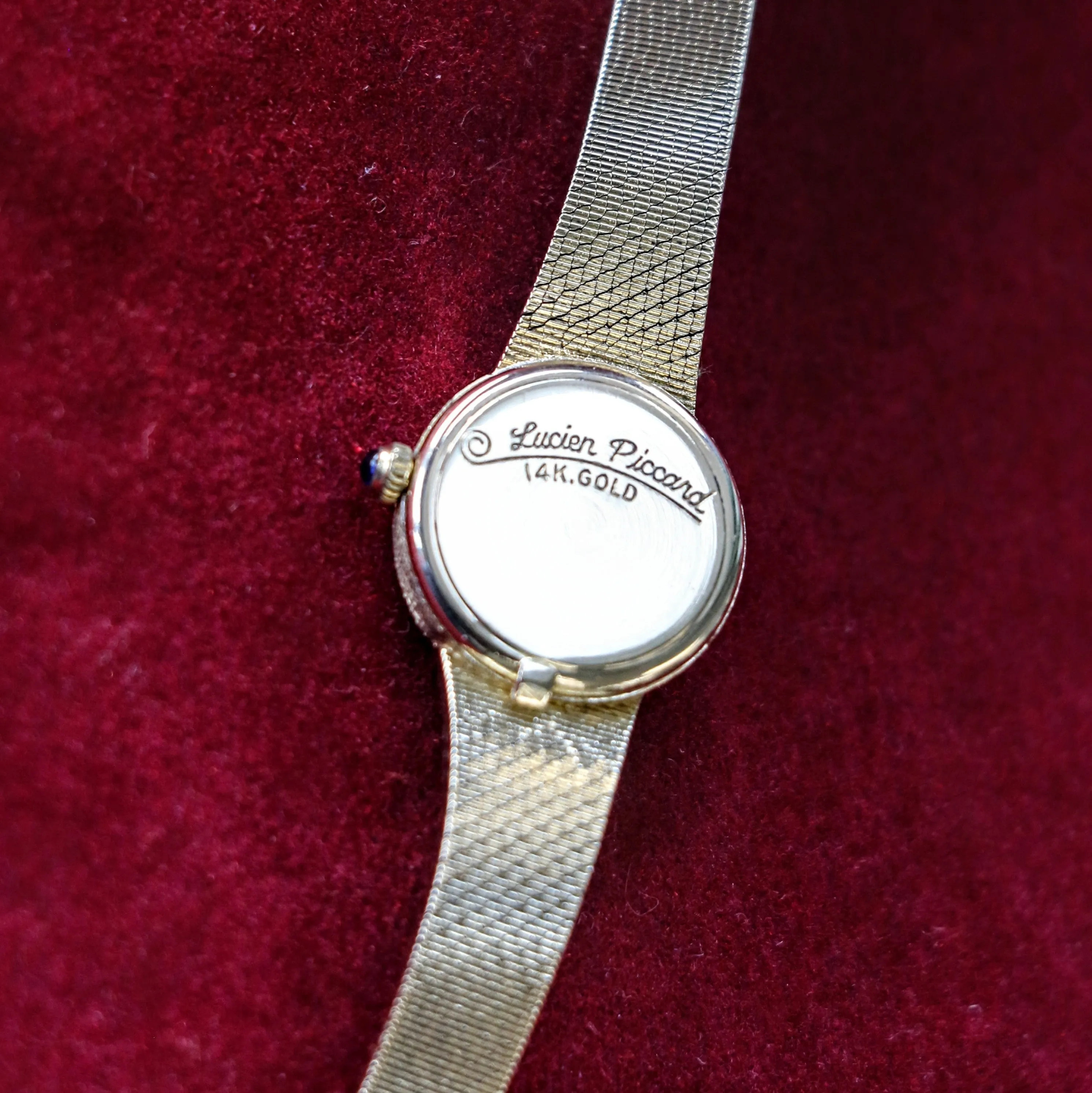 Ladies LUCIEN PICCARD Quartz Watch - ALL 14K Solid GOLD & Diamond Bezel Swiss Vintage Wristwatch