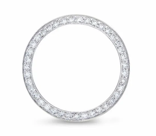 LADIES WHITE GOLD BEAD SET DIAMOND BEZEL FOR ROLEX DATE, DATEJUST, PRESIDENT 26M