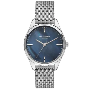 Lee Cooper Women's Watch Analog, Blue Dial,  Silver Stainless Steel Strap, LC07356.390