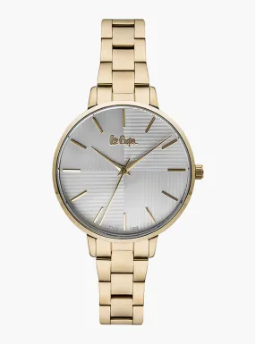 Lee Cooper Women's Watch Analog, Silver Dial Gold Metal Band, LC06943.130