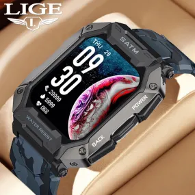 LIGE New Smart Watch For Men Bluetooth Full Touch Screen 5ATM Waterproof Watches Sports Fitness Smartwatch Man Relogio Masculino