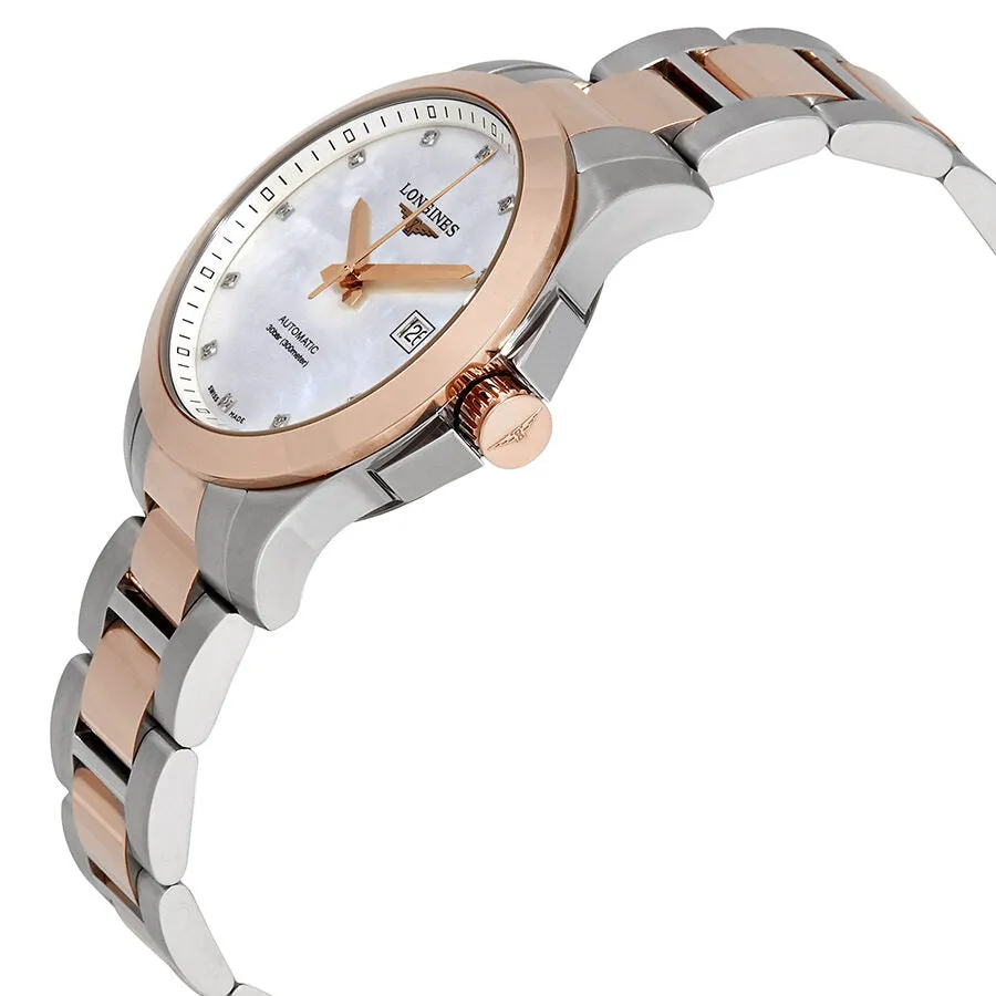 Longines Conquest Mother of Pearl Diamond Men's Watch L3.676.5.87.7