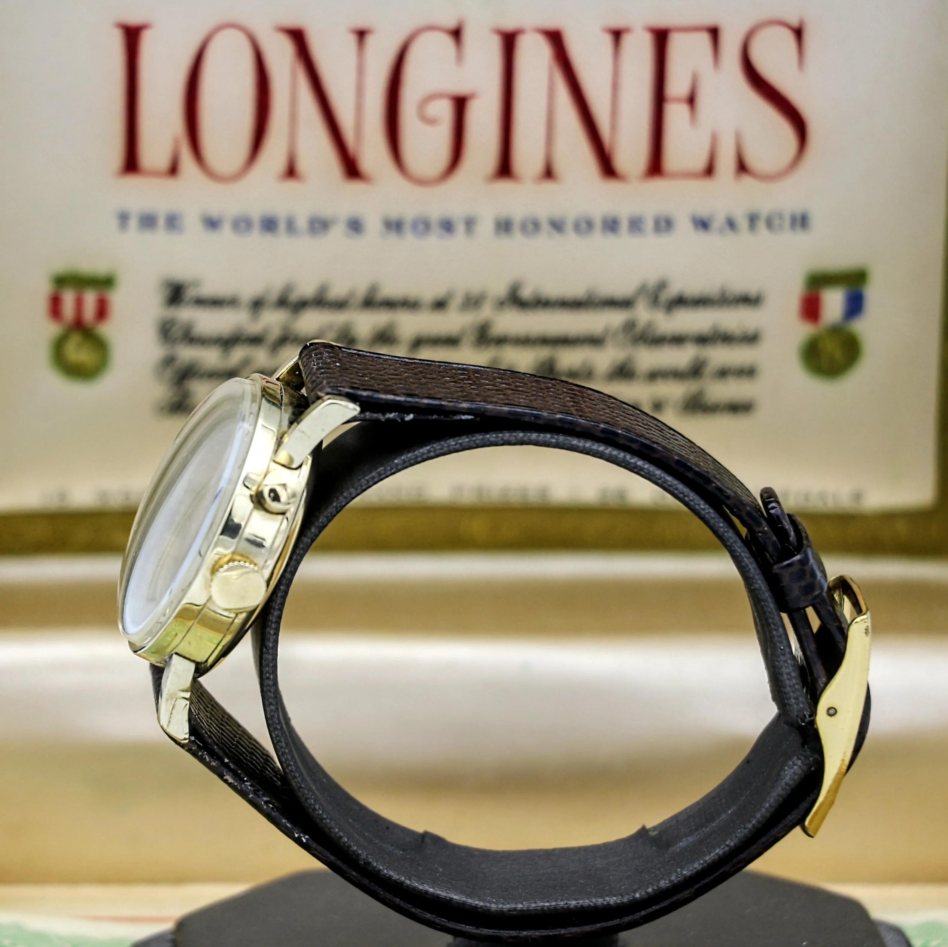 LONGINES Monopusher Chronograph Watch Chronostop Wristwatch - In Box!