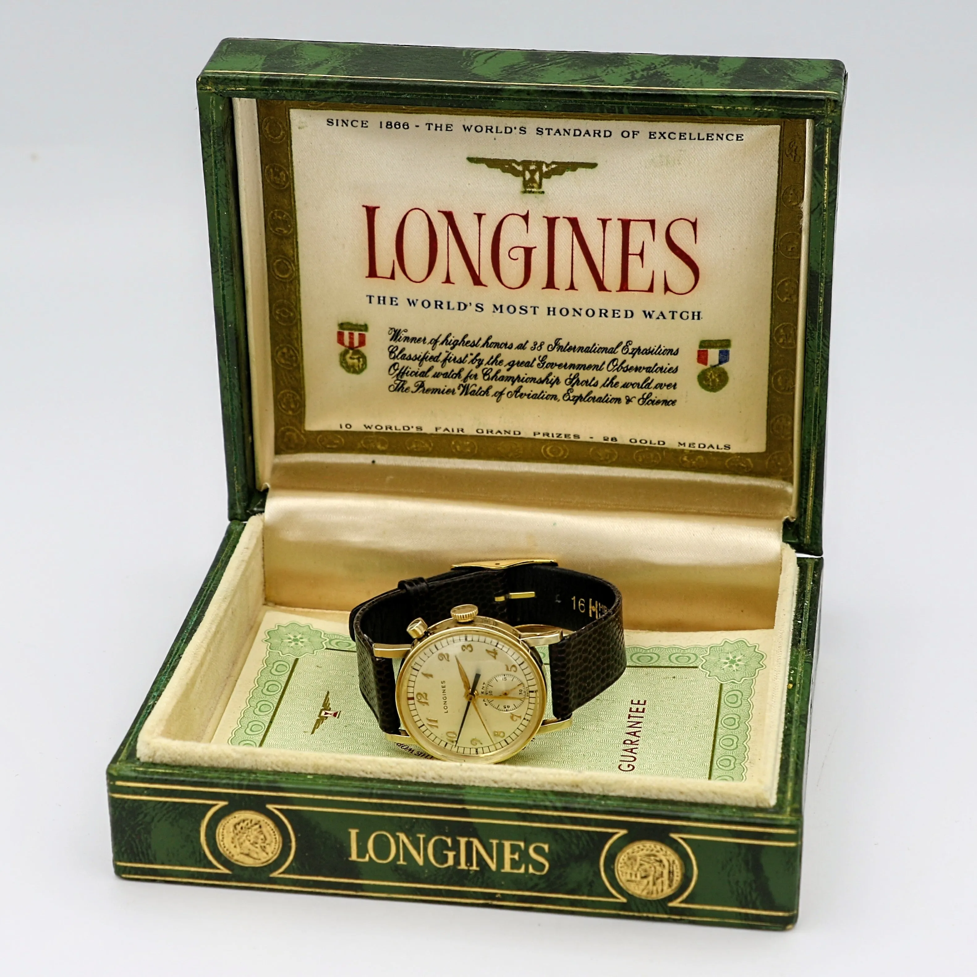 LONGINES Monopusher Chronograph Watch Chronostop Wristwatch - In Box!