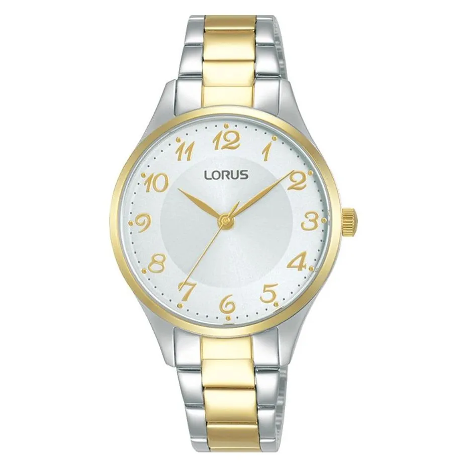 Lorus Ladies Two-tone Analog Watch with Stainless Steel Bracelet & White Dial RG270VX9