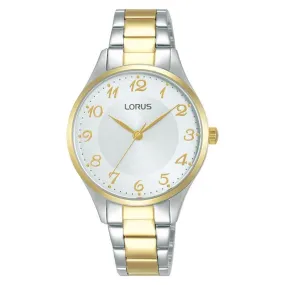 Lorus Ladies Two-tone Analog Watch with Stainless Steel Bracelet & White Dial RG270VX9