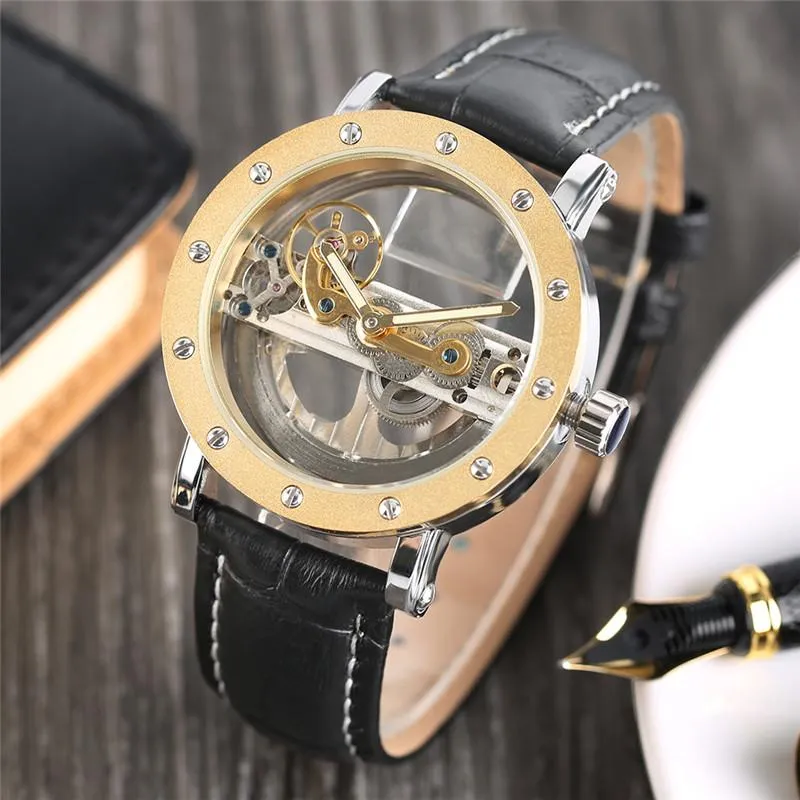 Luxury Hollow Automatic Leather Watch