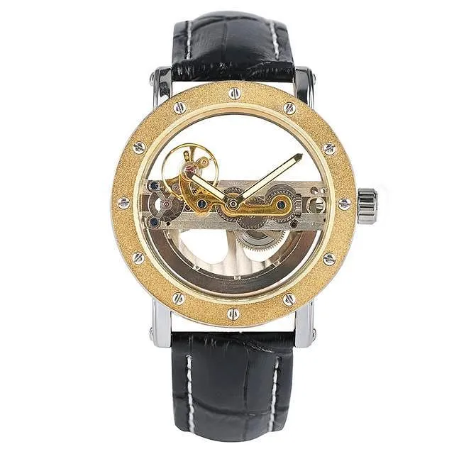 Luxury Hollow Automatic Leather Watch