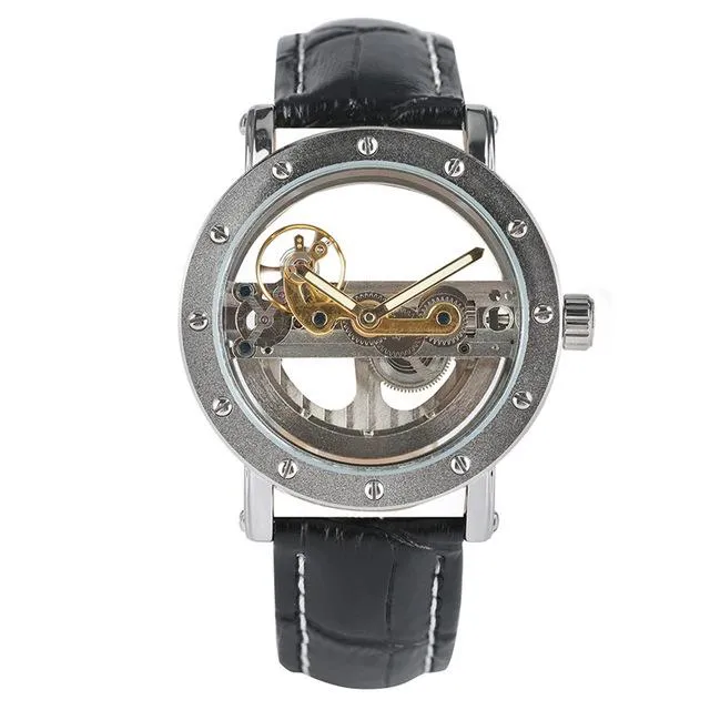 Luxury Hollow Automatic Leather Watch