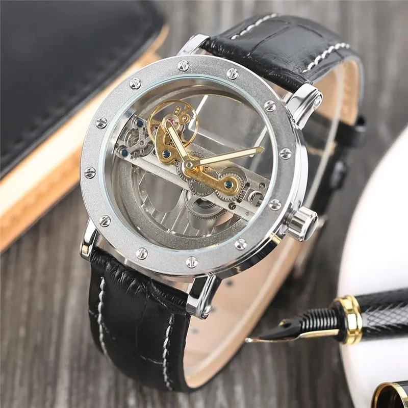 Luxury Hollow Automatic Leather Watch