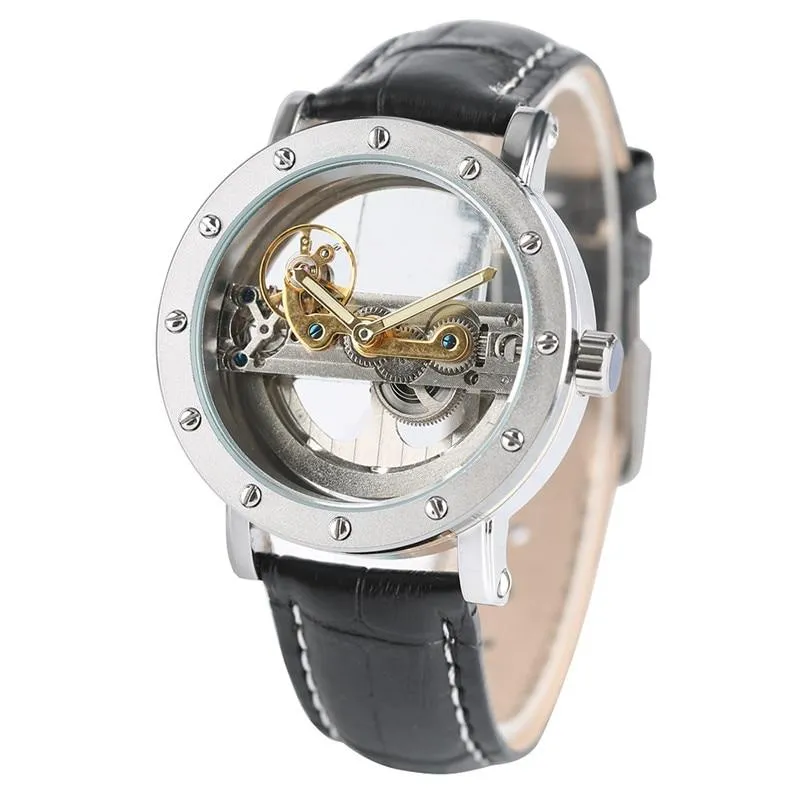 Luxury Hollow Automatic Leather Watch