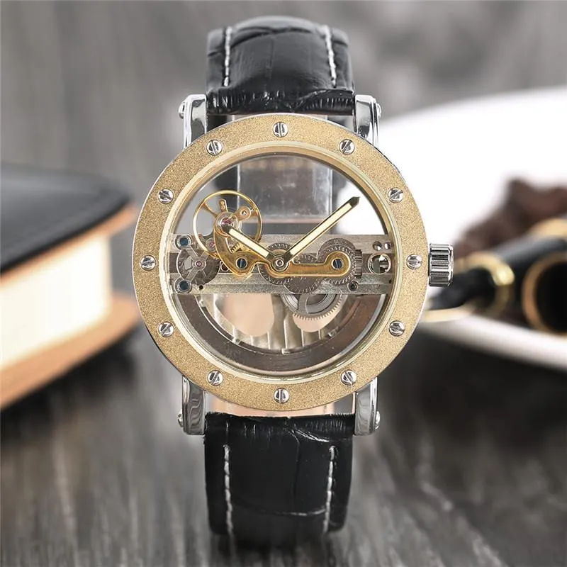 Luxury Hollow Automatic Leather Watch