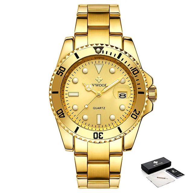 Luxury Waterproof Automatic Date Men Quartz Diving Sports Wristwatches