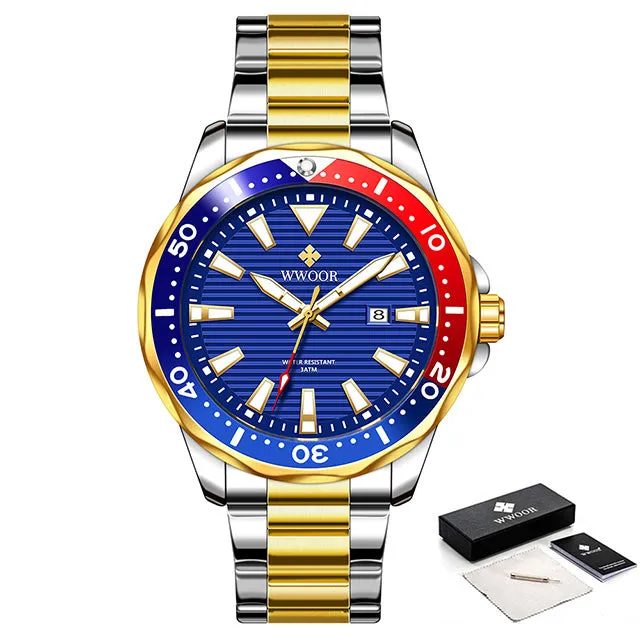 Luxury Waterproof Automatic Date Men Quartz Diving Sports Wristwatches
