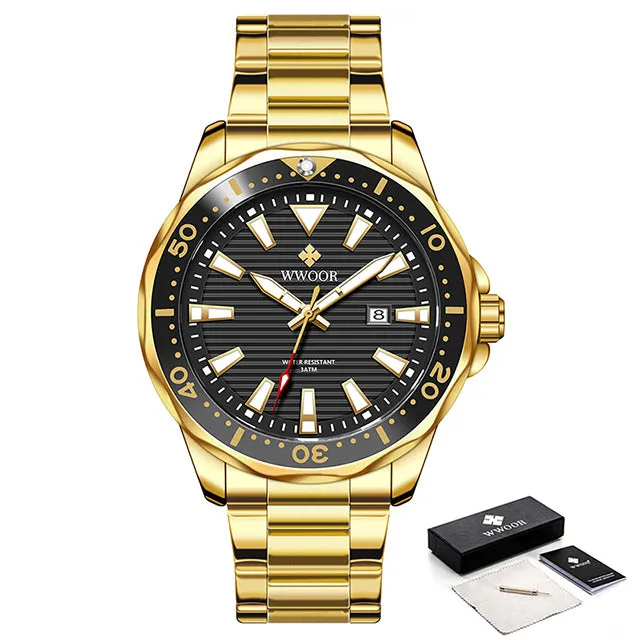 Luxury Waterproof Automatic Date Men Quartz Diving Sports Wristwatches