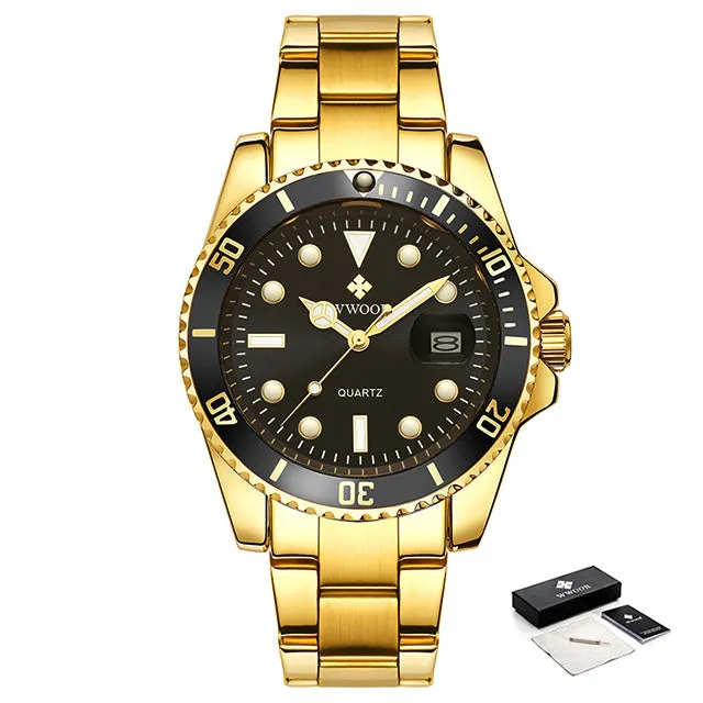 Luxury Waterproof Automatic Date Men Quartz Diving Sports Wristwatches