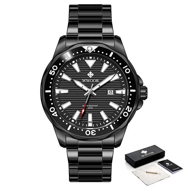 Luxury Waterproof Automatic Date Men Quartz Diving Sports Wristwatches
