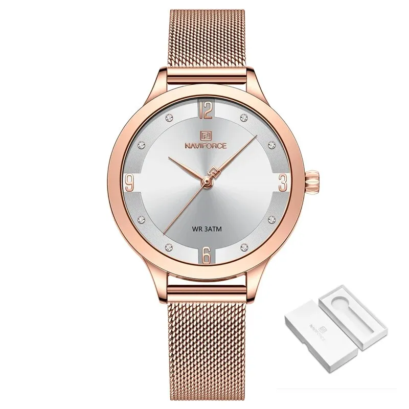Luxury Women Clock Mesh Belt Elegant Quartz Ladies Watch Delicate Dress Watches