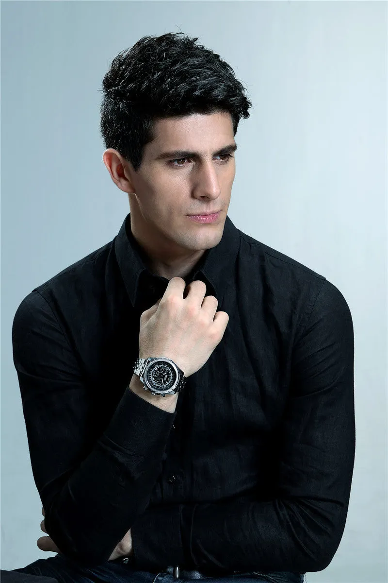 MEGIR CHRONOGRAPH 24 Hours Military Army Watch Men Sport Watches Genuine Leather Luxury Brand Quartz Watches