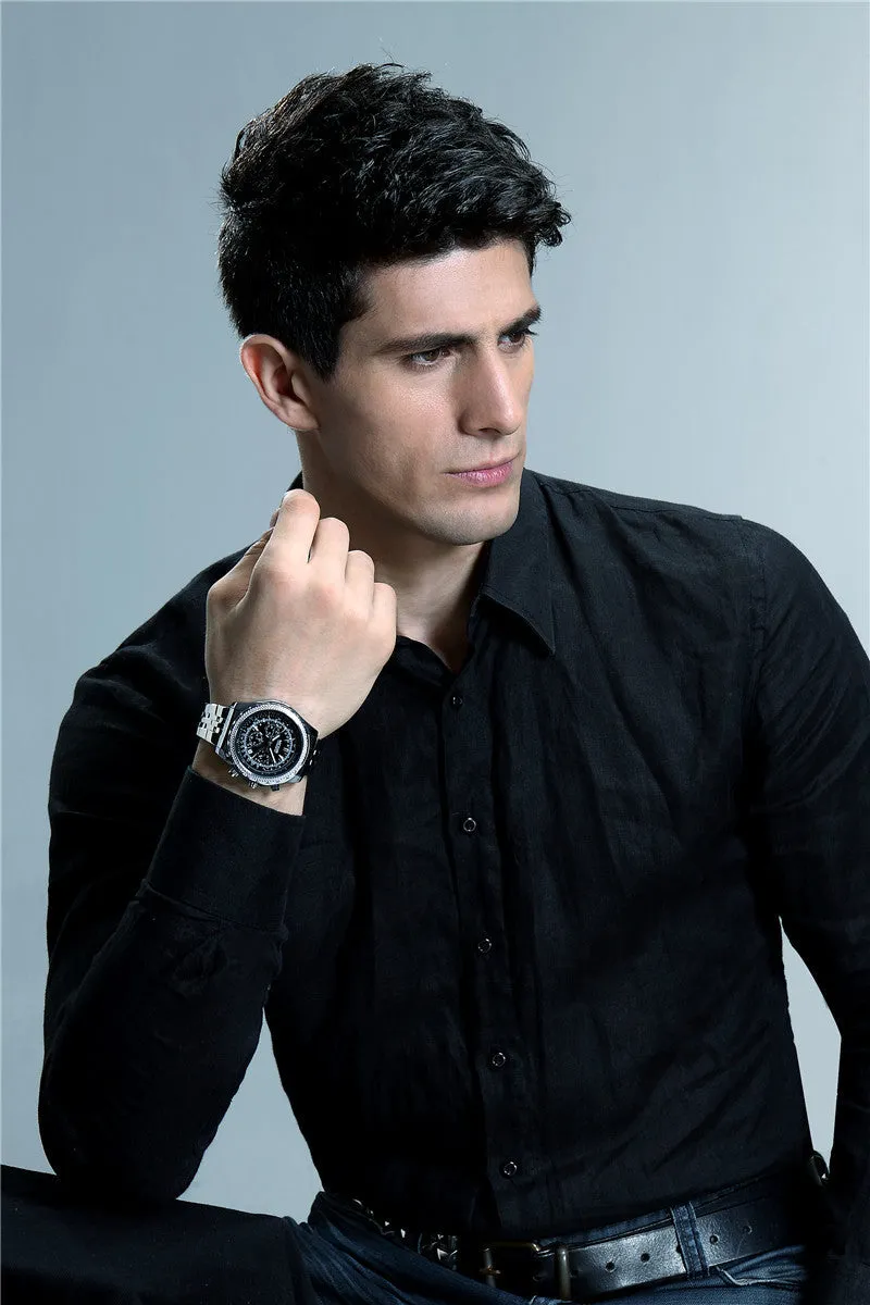 MEGIR CHRONOGRAPH 24 Hours Military Army Watch Men Sport Watches Genuine Leather Luxury Brand Quartz Watches