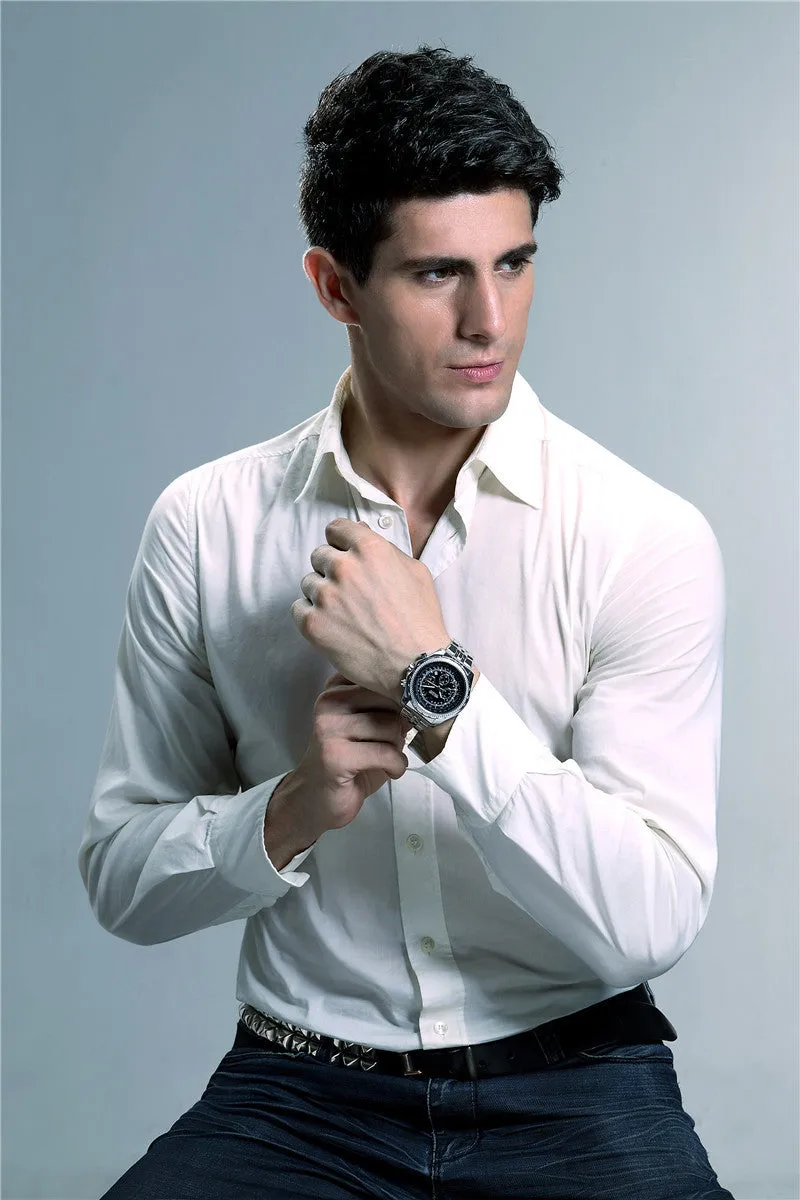 MEGIR CHRONOGRAPH 24 Hours Military Army Watch Men Sport Watches Genuine Leather Luxury Brand Quartz Watches