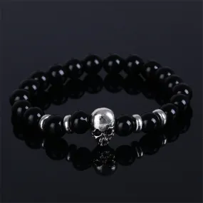 Men gift Skull Bracelet pulseras mujer buddha beads bracelet elastic charm bracelet lava natural stone for men and women