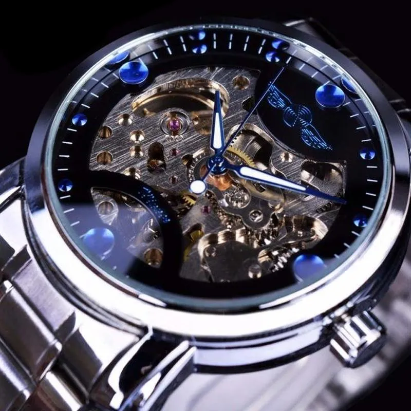 Men Skeleton Watch Men's Casual Designer Stainless Steel