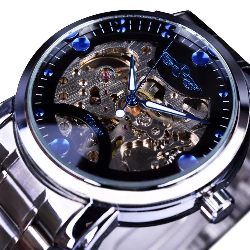 Men Skeleton Watch Men's Casual Designer Stainless Steel