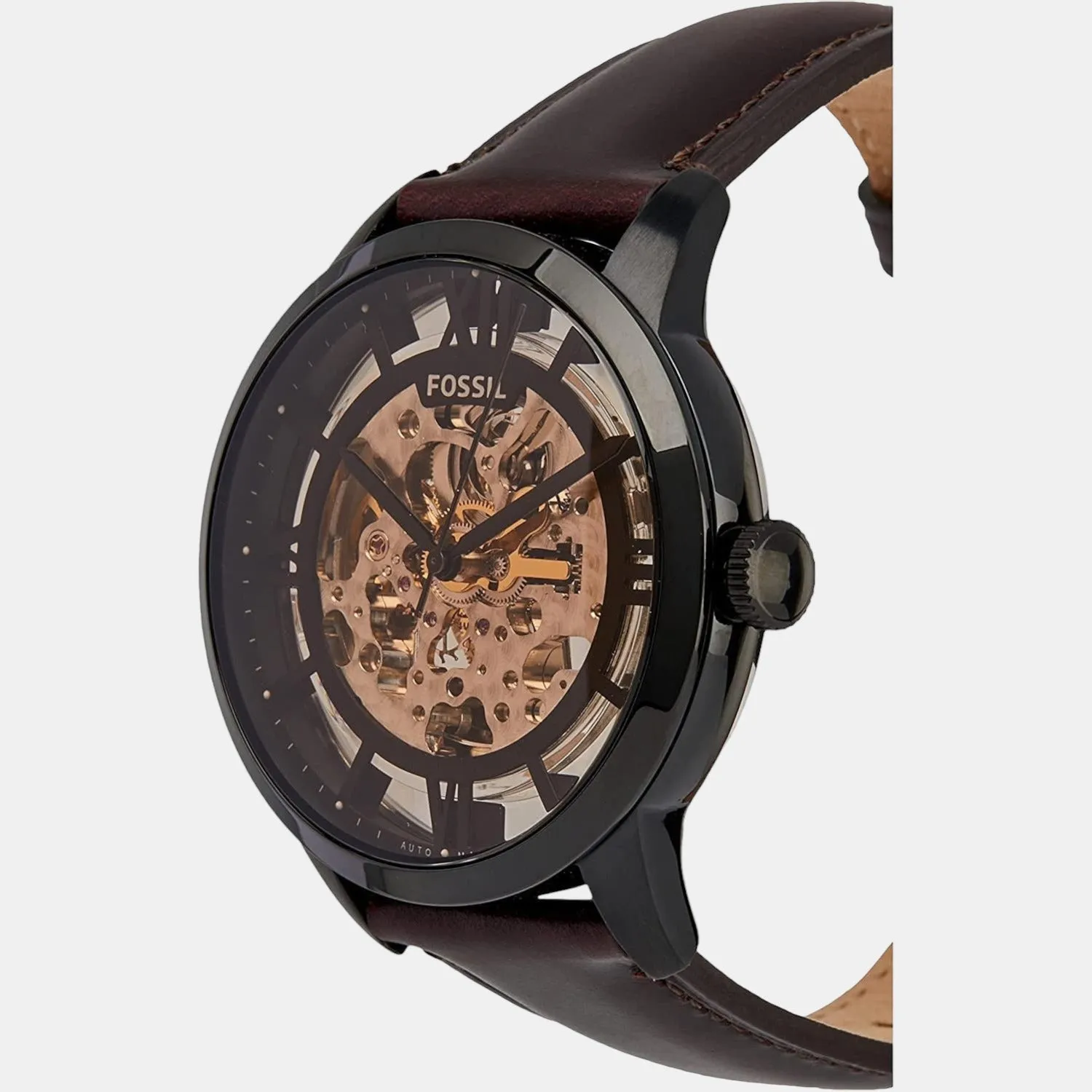Men's Dark Brown Analog Leather Automatic Watch ME3098