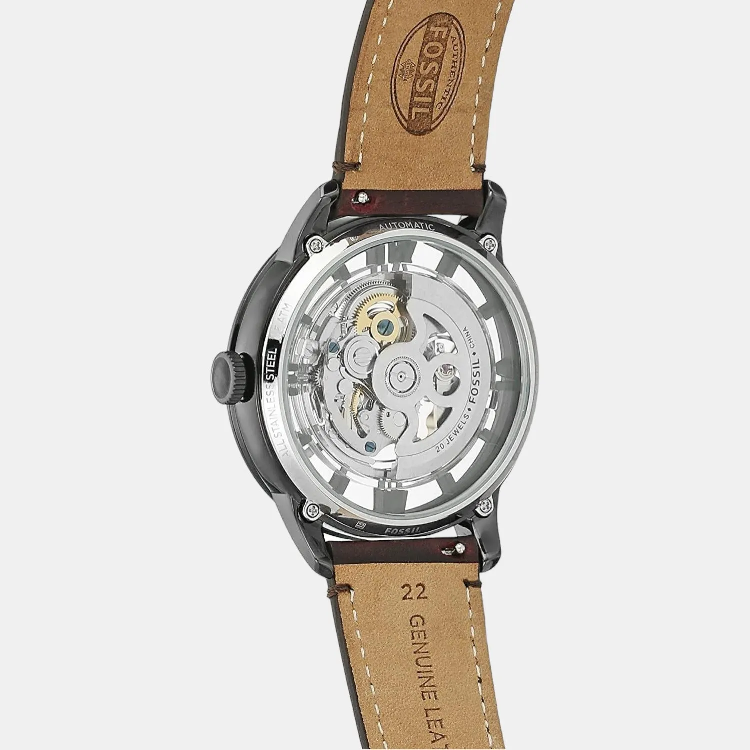Men's Dark Brown Analog Leather Automatic Watch ME3098
