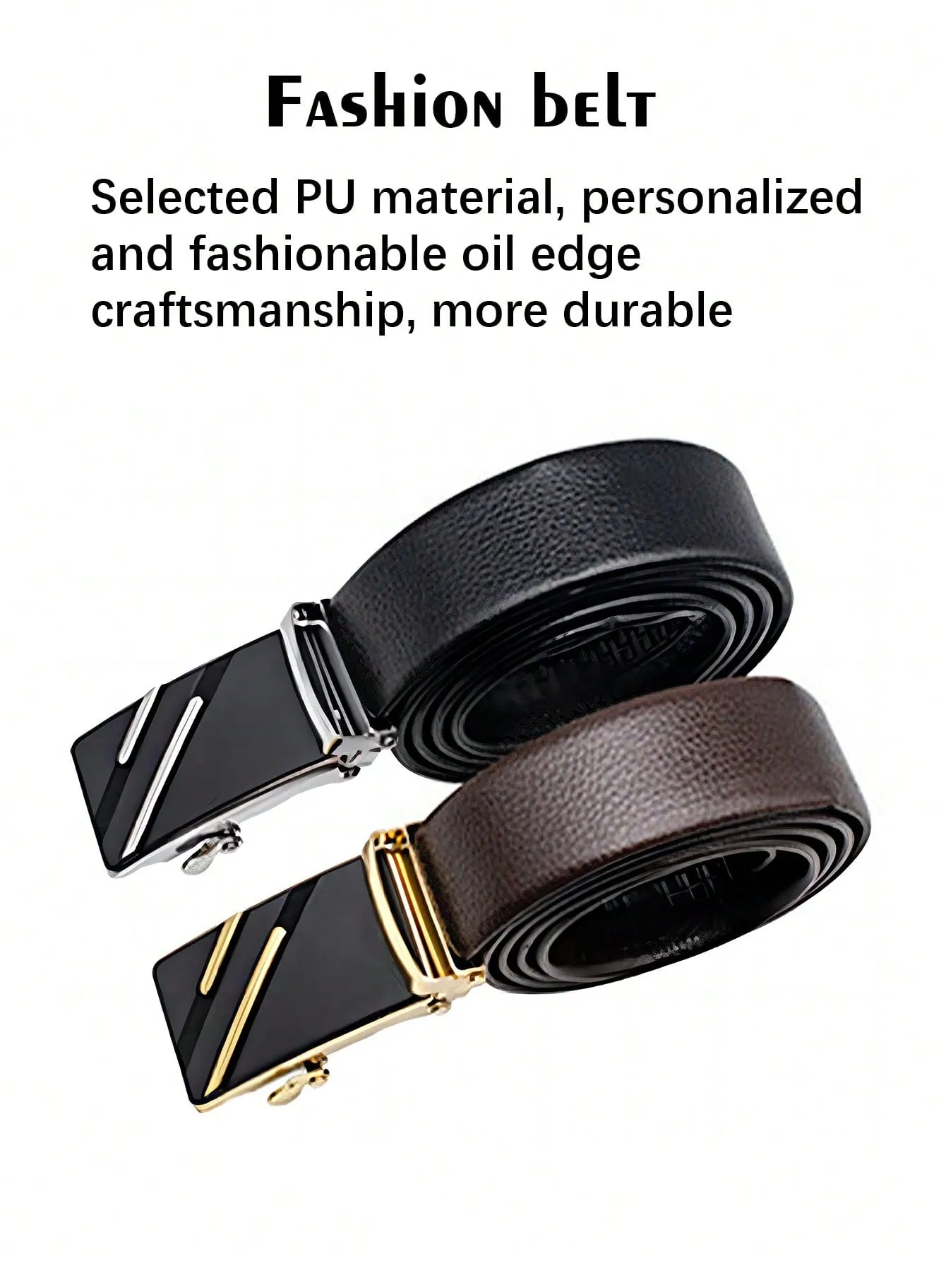 Men's Gift Set with Box Leather Belt cuff-link Watch Keychain Ballpoint 6pcs