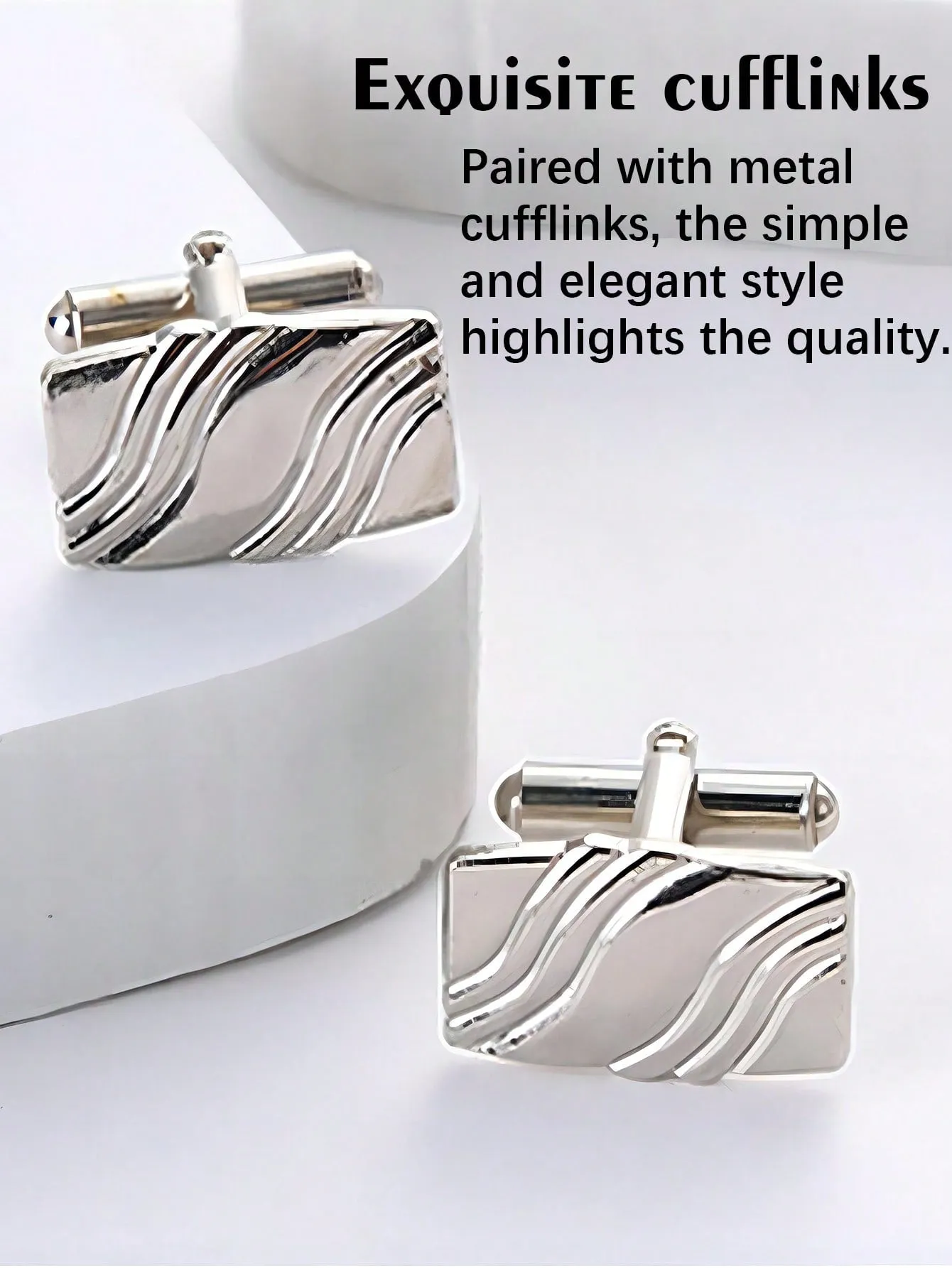 Men's Gift Set with Box Leather Belt cuff-link Watch Keychain Ballpoint 6pcs
