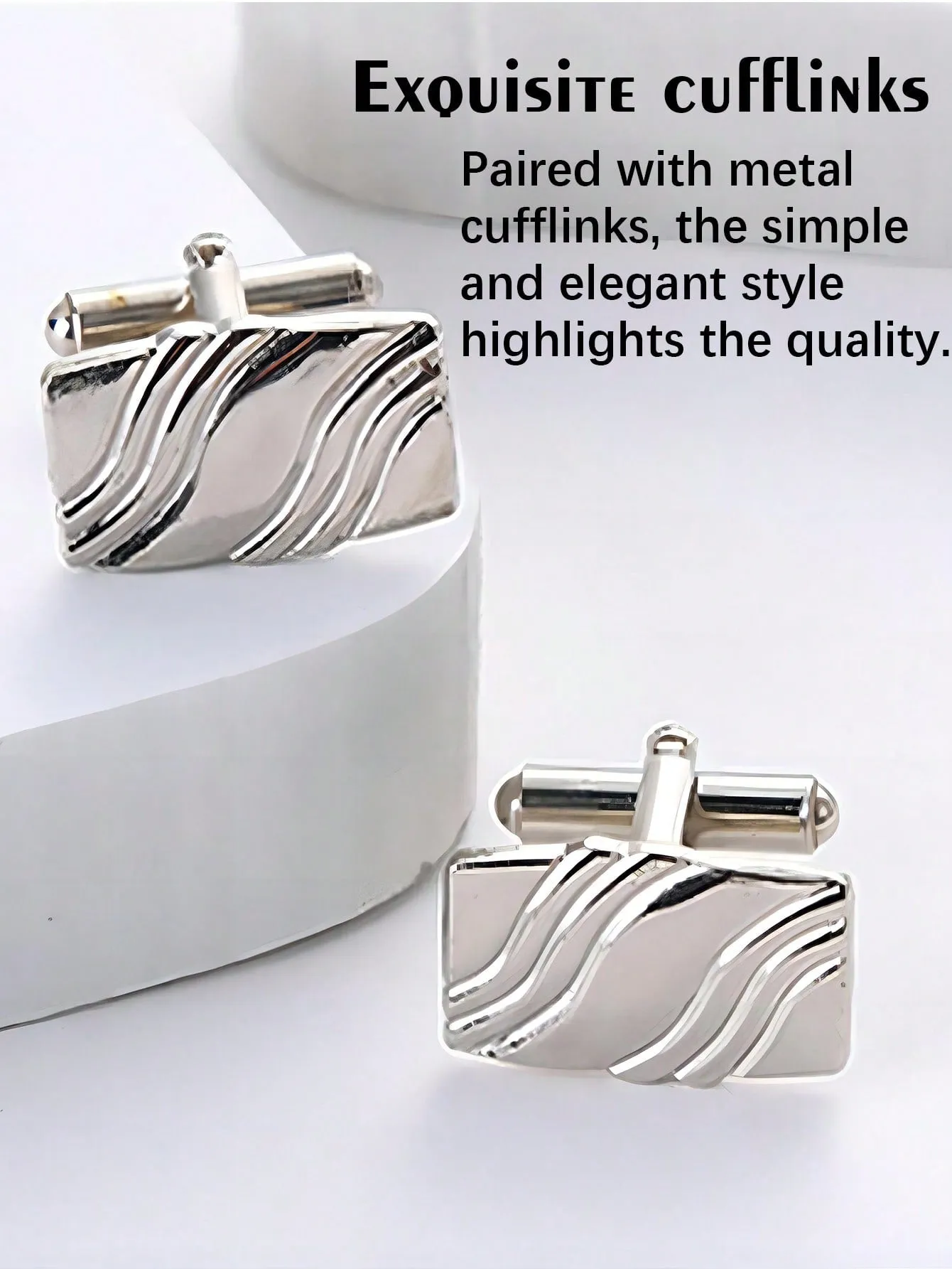 Men's Gift Set with Box Leather Belt cuff-link Watch Keychain Ballpoint 6pcs