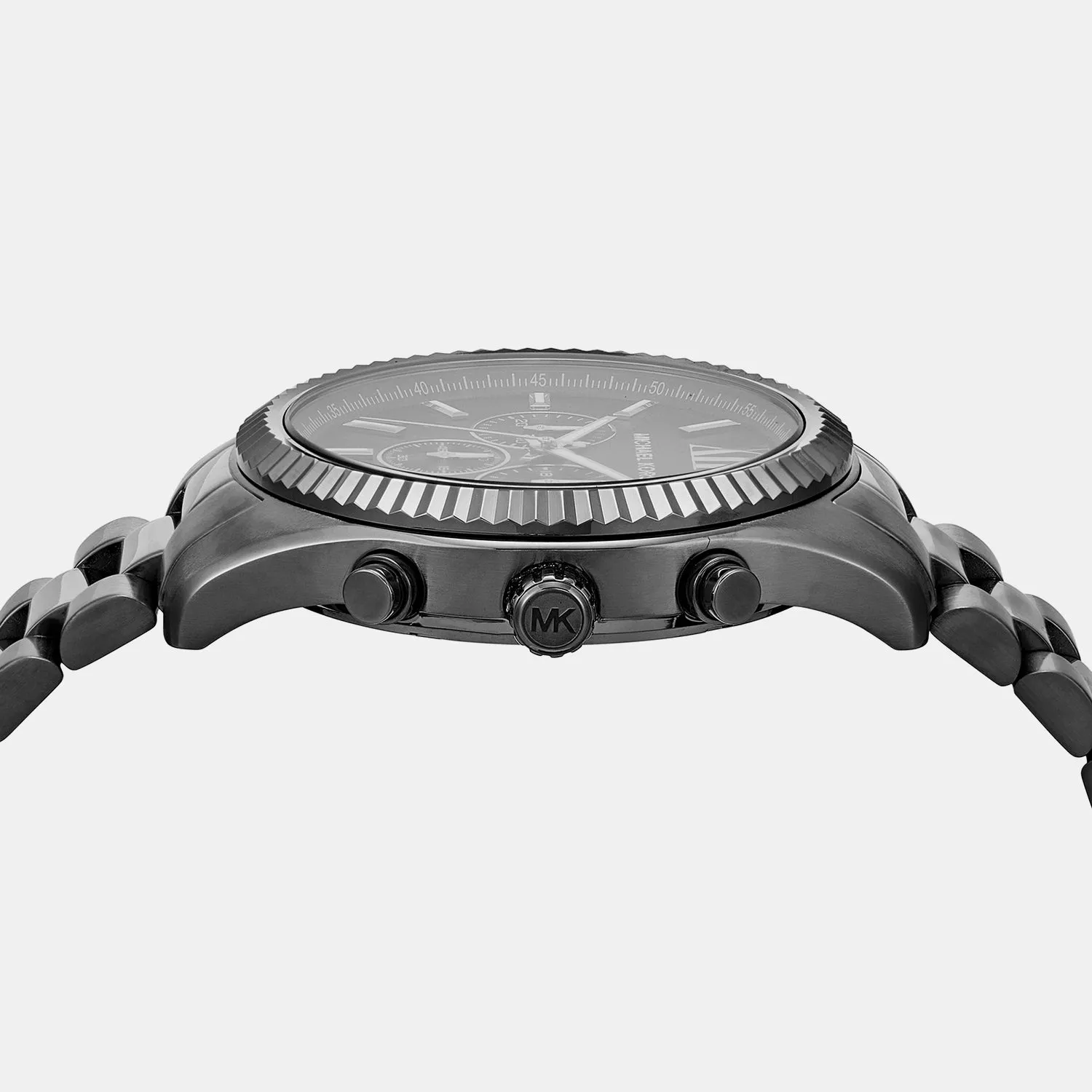Men's Lexington Black Chronograph Stainless Steel Watch MK9154