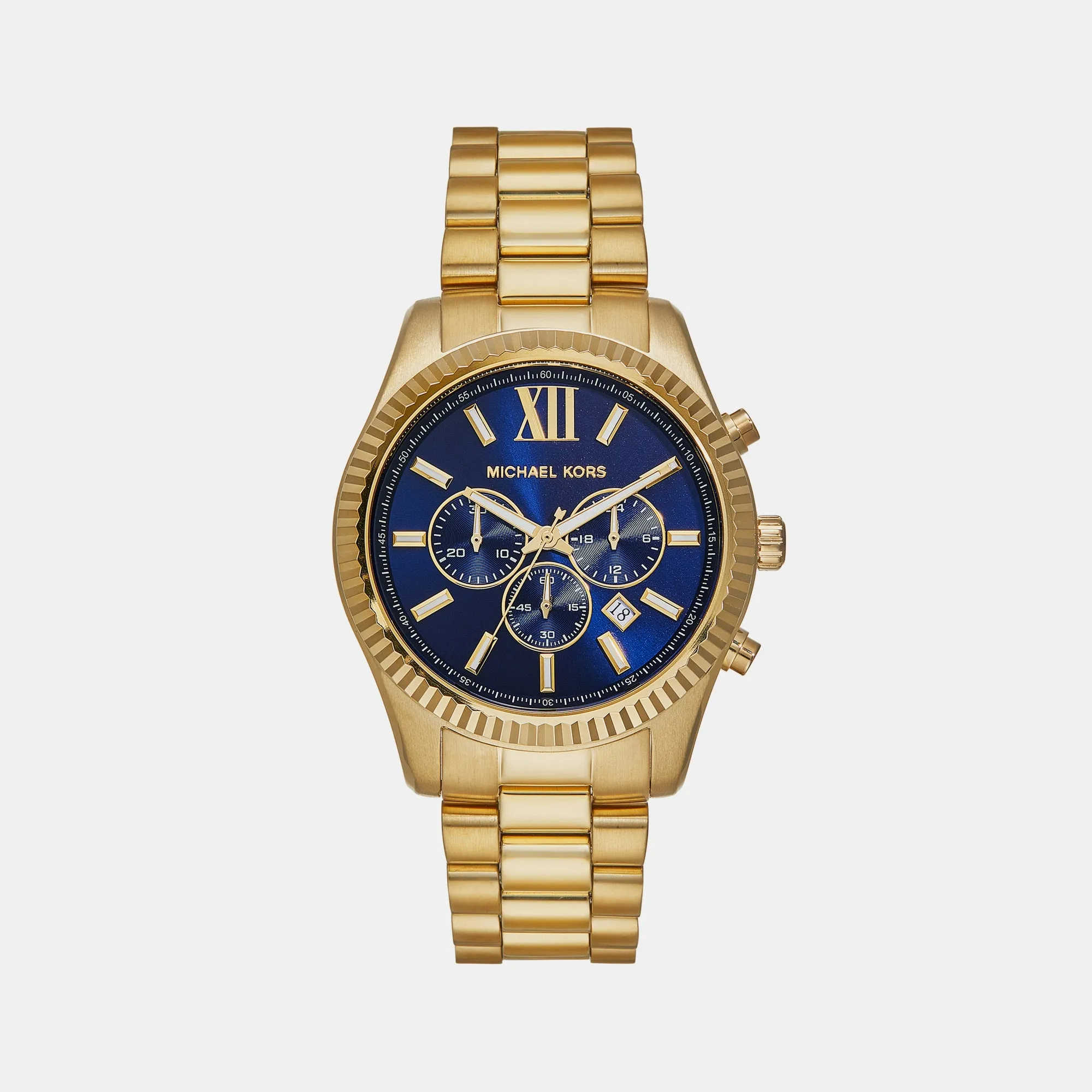 Men's Lexington Gold Chronograph Stainless Steel Watch MK9153