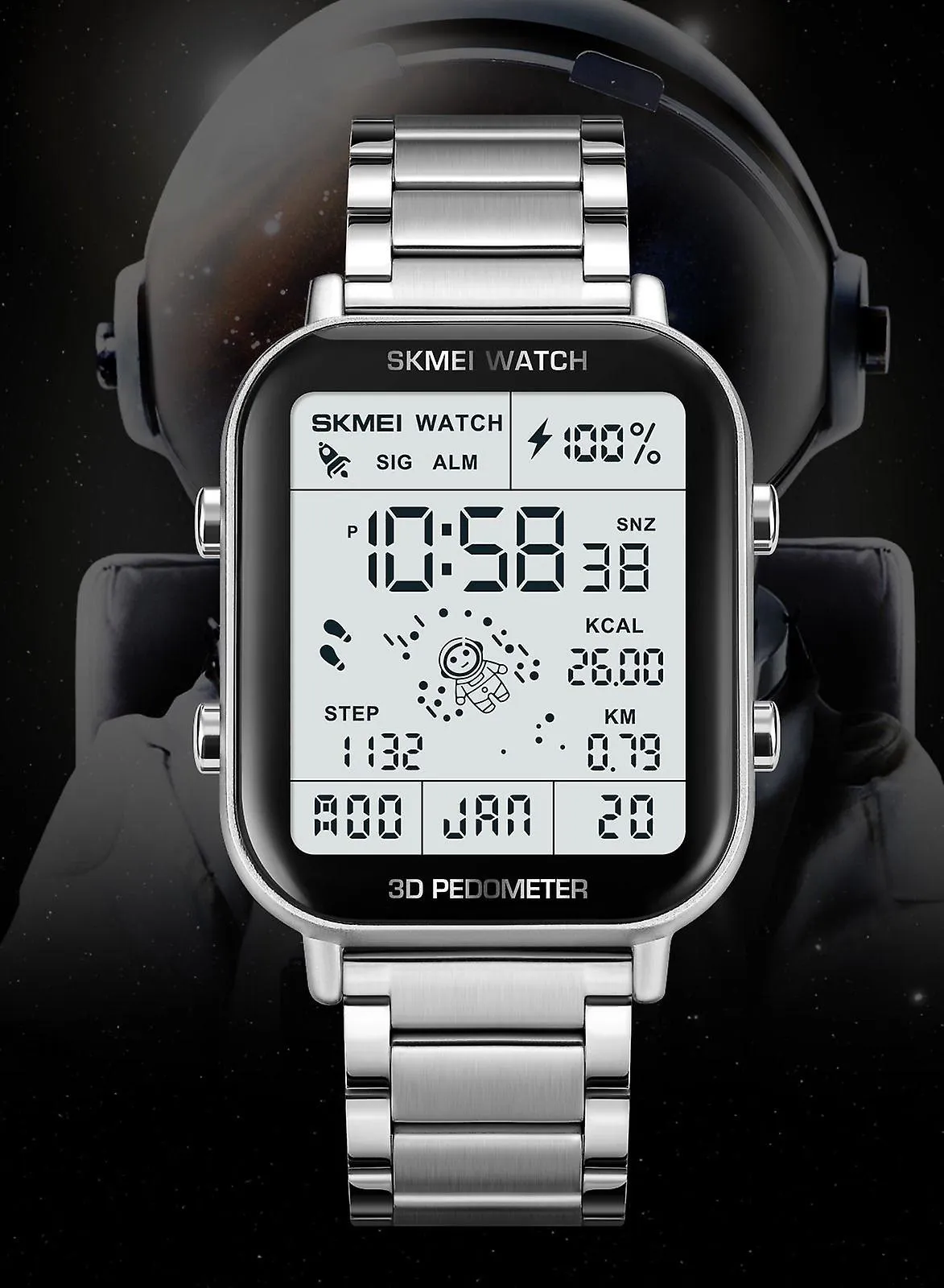 Men's Multi-function Waterproof Watch 3D Pedometer W892055
