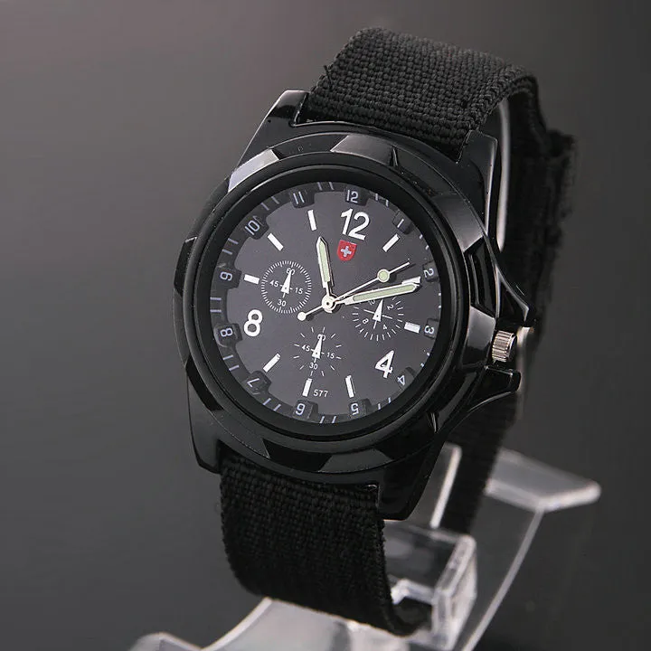 Men's Sports Watch Analog free Watches Alloy dial 4colors military watches Fabric Strap Casual watch